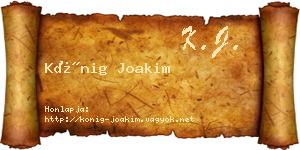 Kőnig Joakim névjegykártya